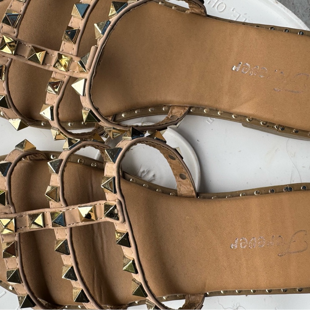 Studded Tan Sandals